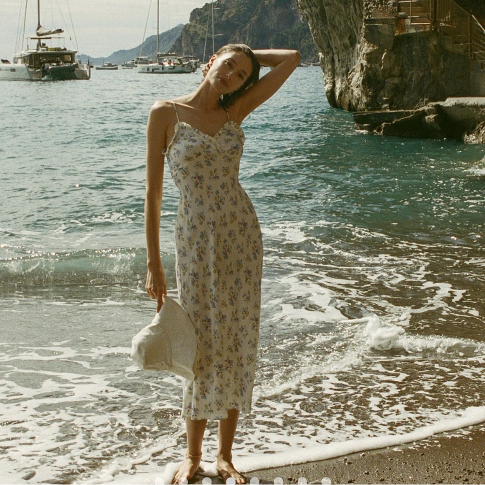 DOEN SANDIA DRESS - IN BLEU FROLICKING FLORAL